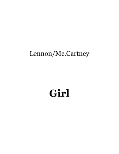 Girl (arr. Mike Porcel)