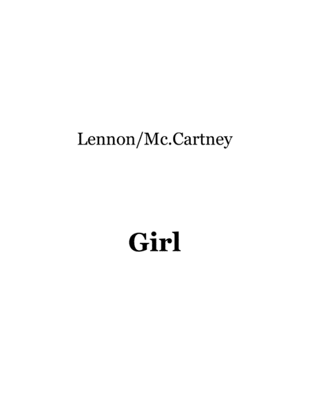 Girl (arr. Mike Porcel)