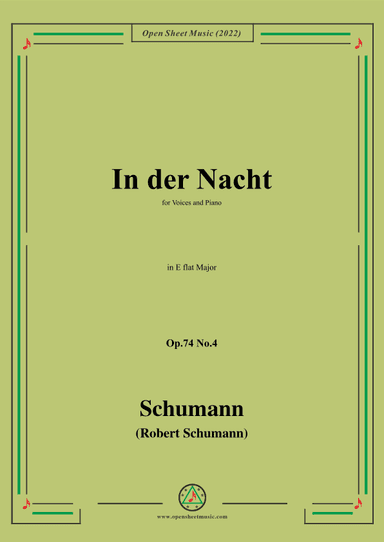 Schumann-In der Nacht,Op.74 No.4,in E flat Major (arr. OSM Press)