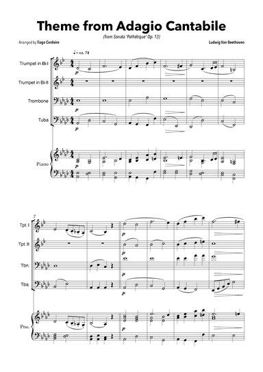 Theme From Adagio Cantabile (from Sonata 'Pathétique' Op.13) (arr. Tiago Cordeiro)
