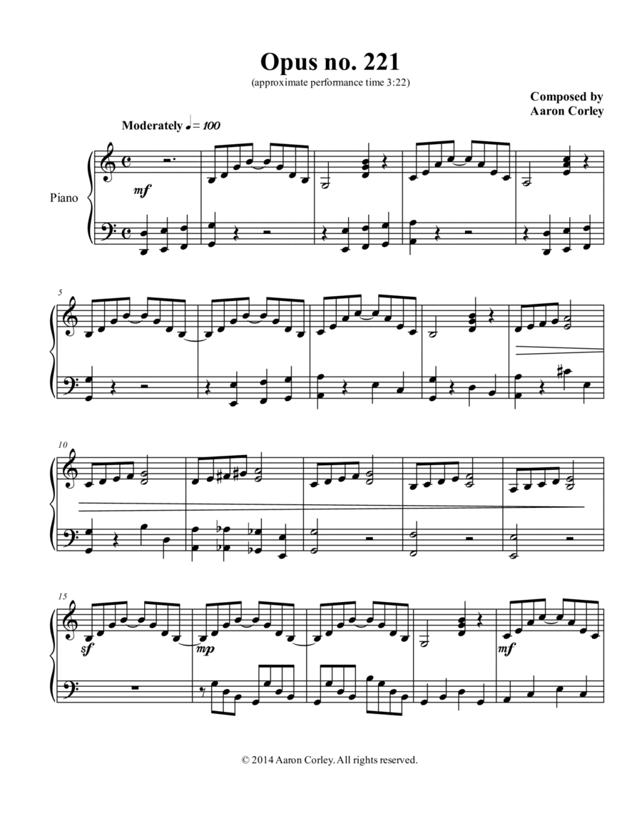 Aaron Corley: Opus no. 221