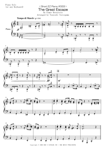 The Great Escape Waltz (arr. Tsuyoshi Yoroiguma)