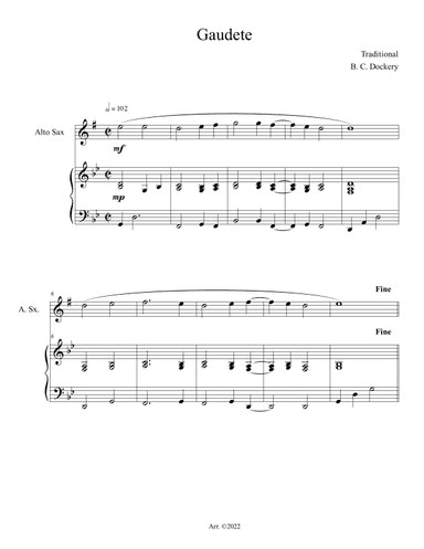Gaudete (Alto Sax Solo with Piano Accompaniment) (arr. B. C. Dockery)