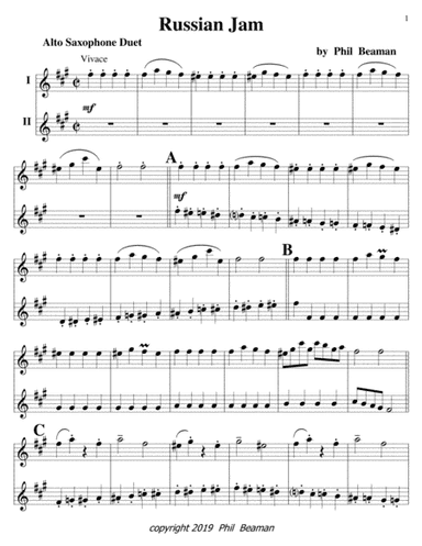 Russian Jam- alto saxophone duet