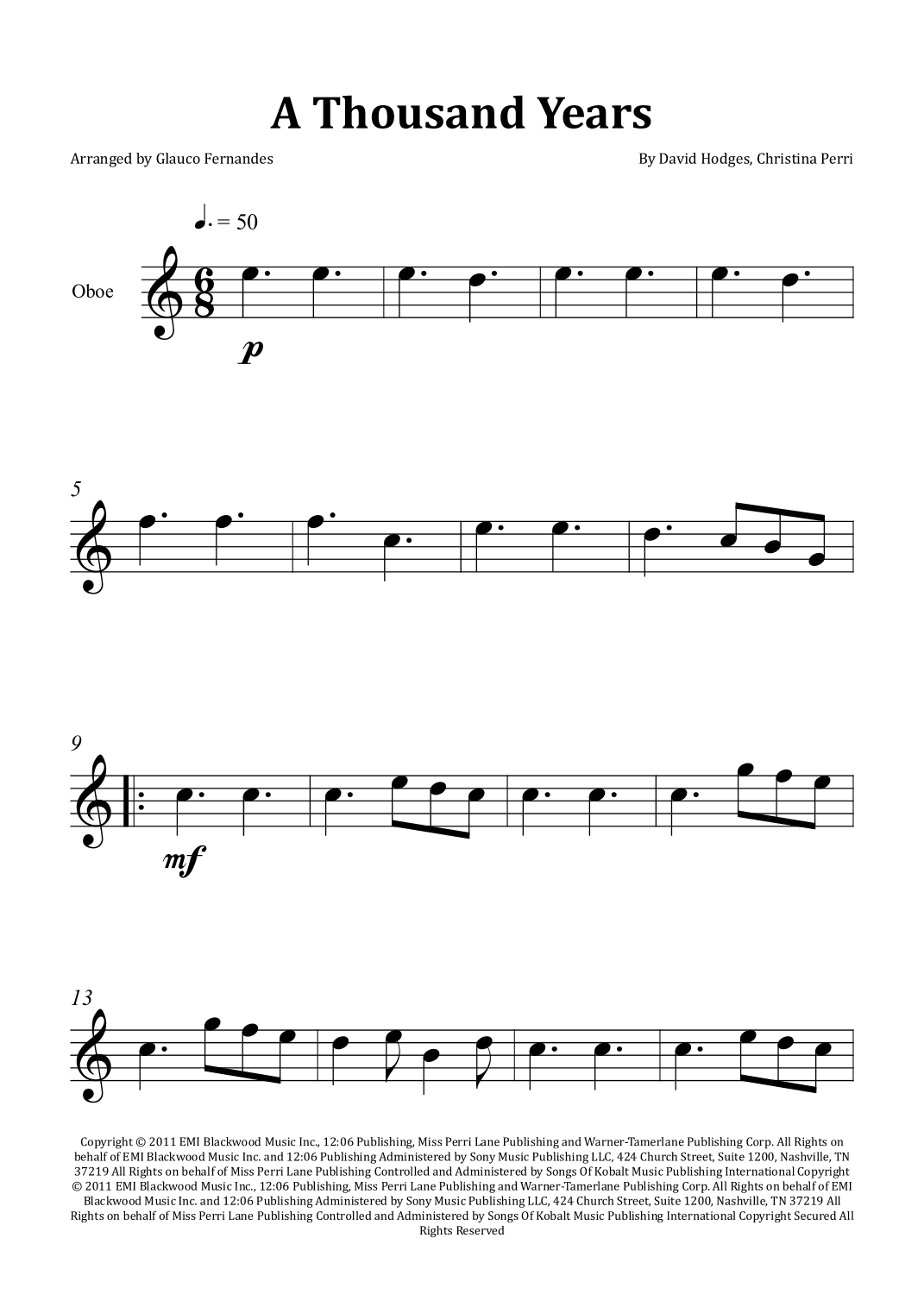 A Thousand Years (arr. Glauco Fernandes)