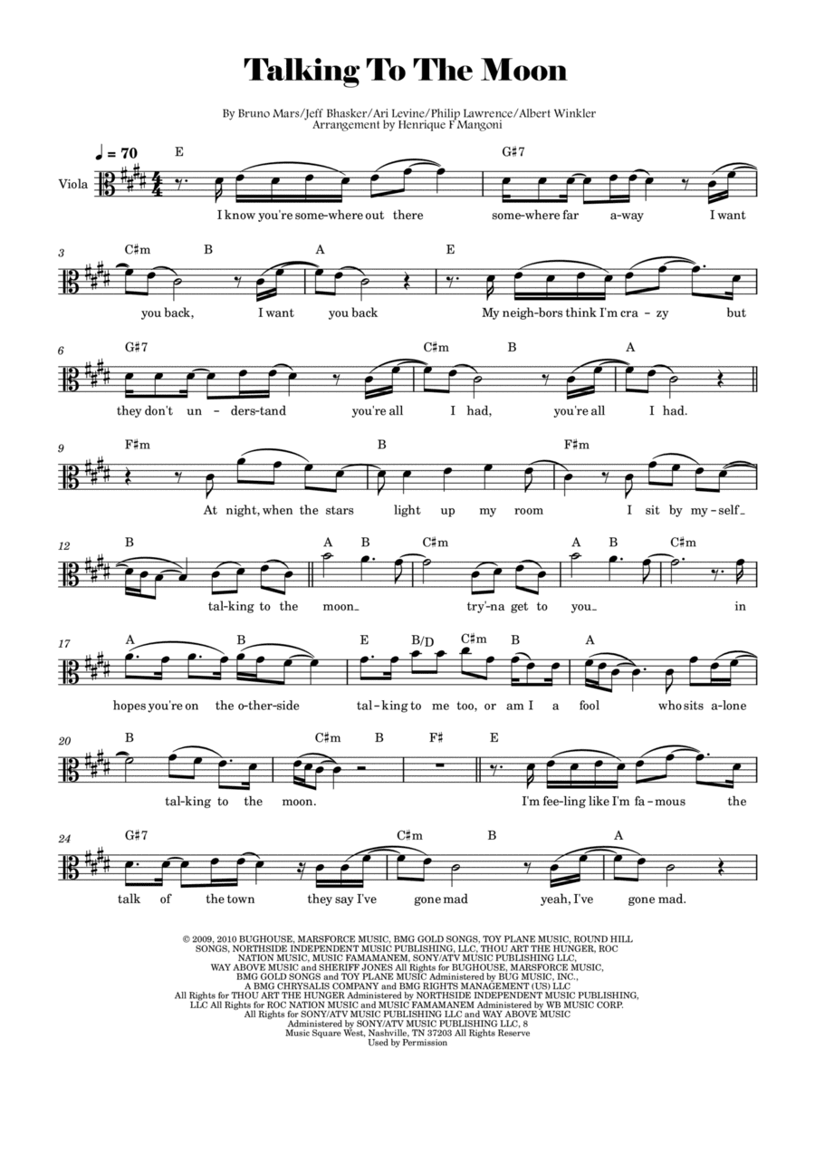 Talking To The Moon (arr. Henrique F Mangoni)
