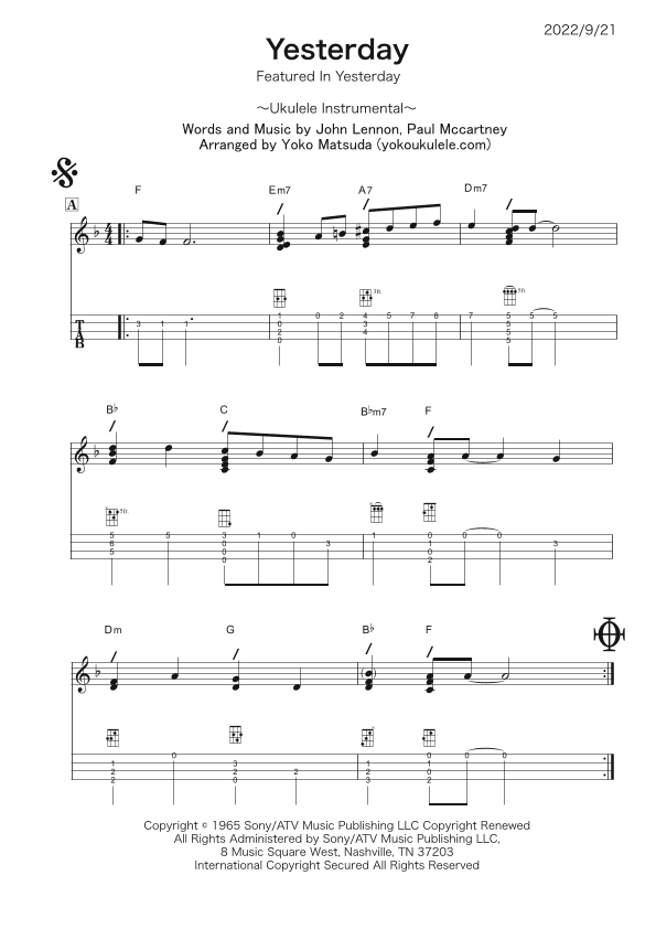 Yesterday (arr. Yoko Matsuda)