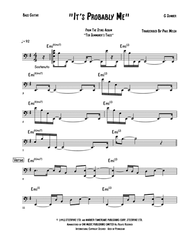 It's Probably Me (arr. Accubass)