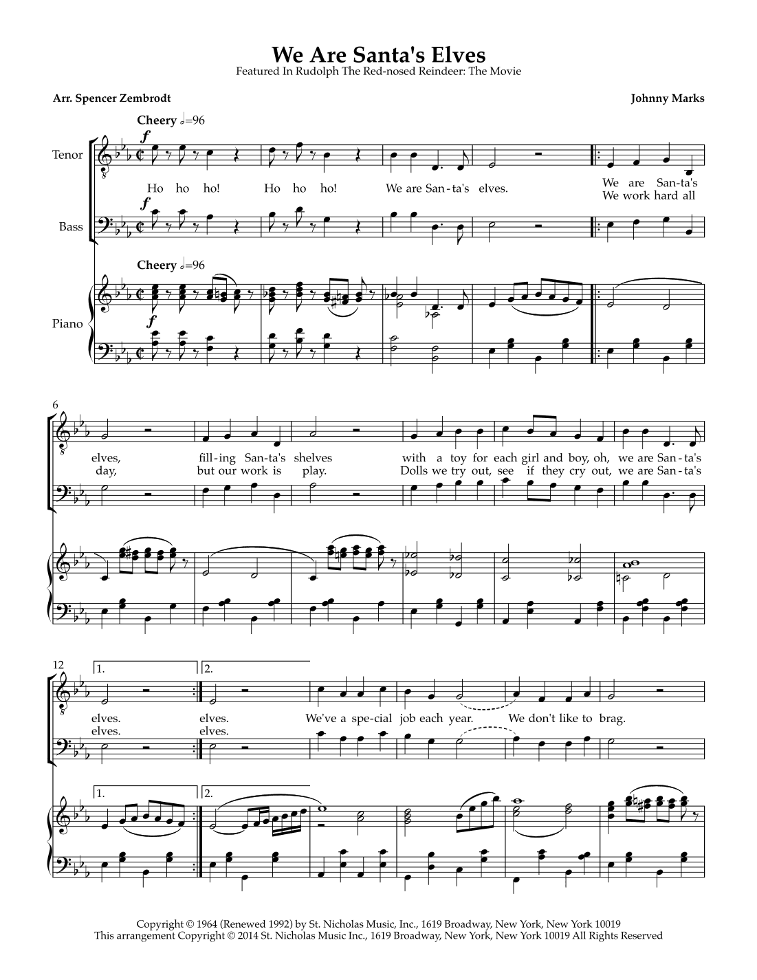 We Are Santa's Elves (arr. Spencer Zembrodt)