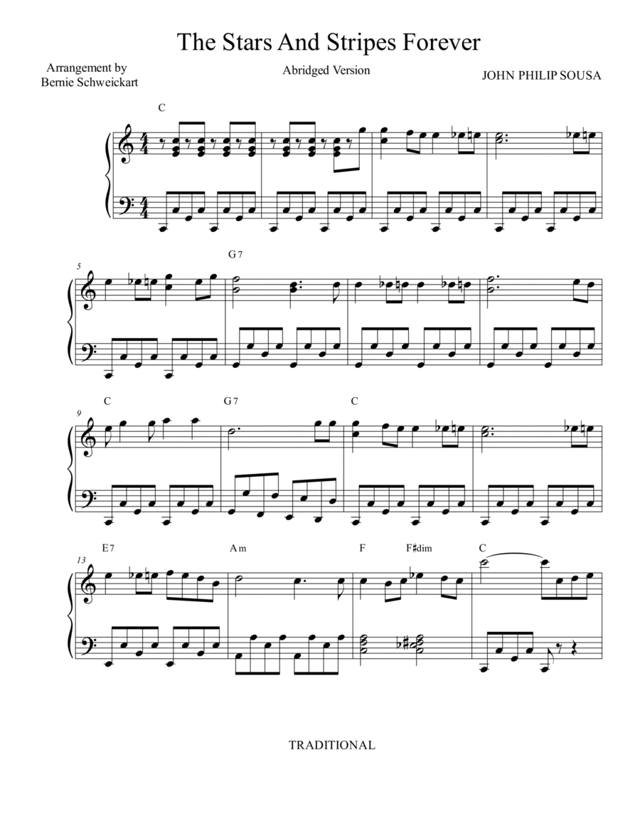 The Stars And Stripes Forever (Abridged) (arr. Bernie Schweickart)