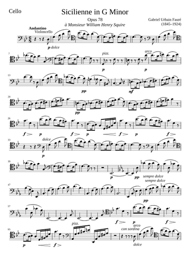 Sicilienne Opus 78 in G Minor (arr. Zachary Corbett)