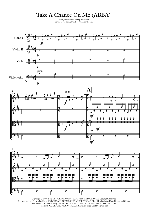 Take A Chance On Me (arr. Andrew Hodges)