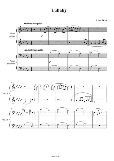 Lullaby for piano 4 hands