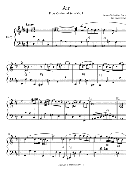 Air for harp (simplified) (arr. Daniel C. M.)