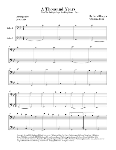 A Thousand Years (arr. Jo Araujo)