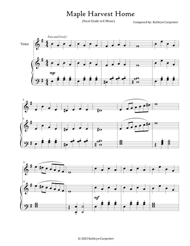Maple Harvest Home (Vocal Etude)
