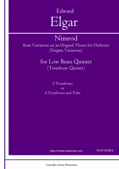 Elgar: "Nimrod" from Enigma Variation (Variations on an Original Theme for Orchestra for Low Brass ( (arr. Arkstar Brassmusic)
