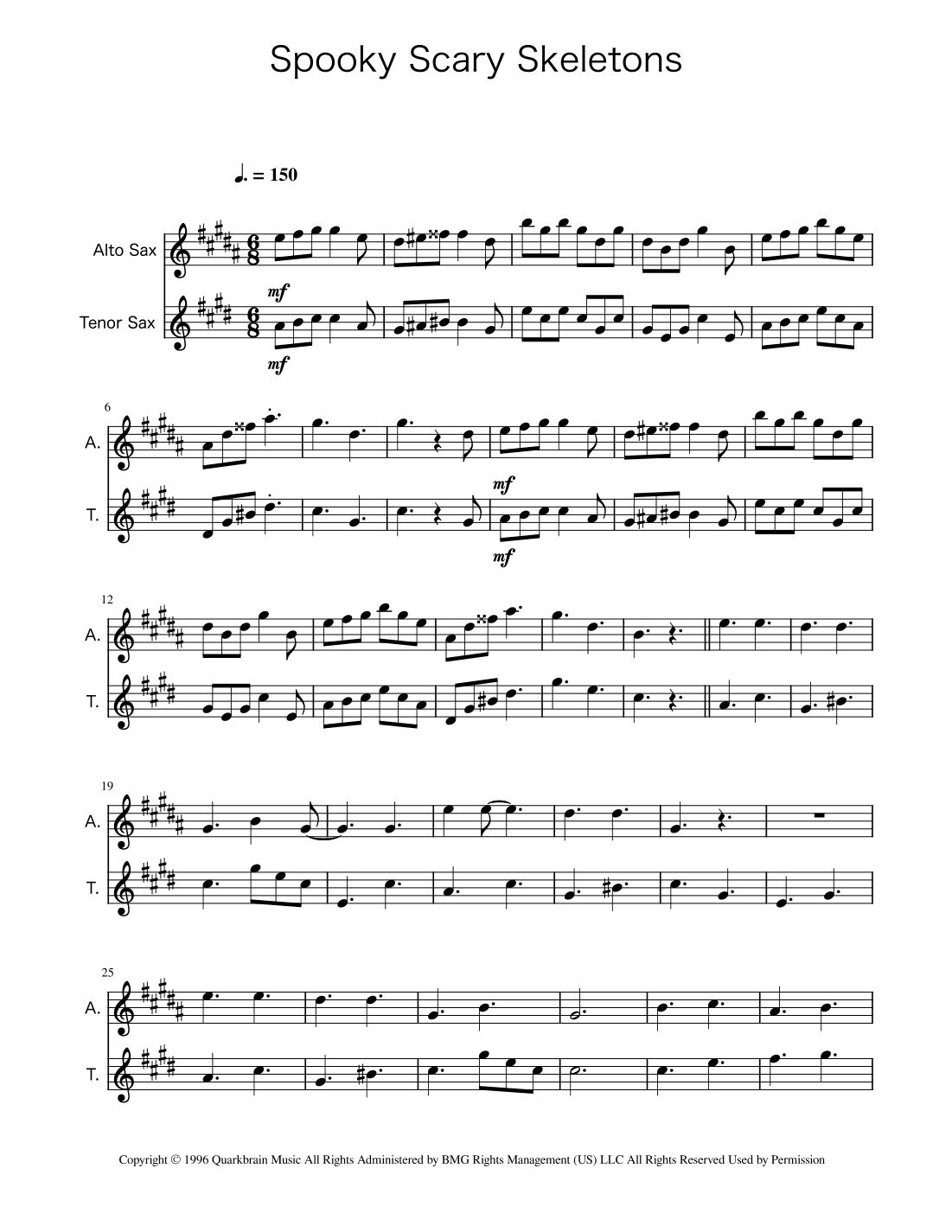 Spooky Scary Skeletons (arr. Ygor Nunes)