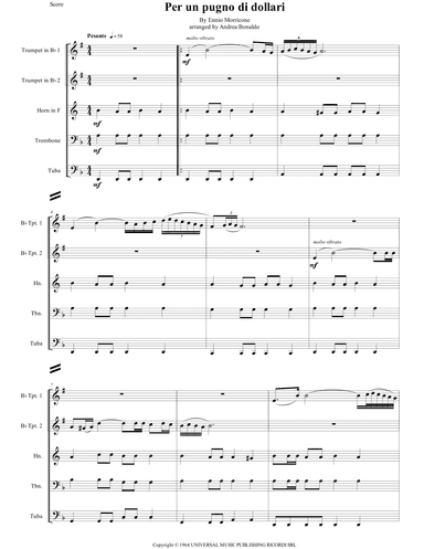 Per Un Pugno Di Dollari (arr. Andrea Bonaldo)