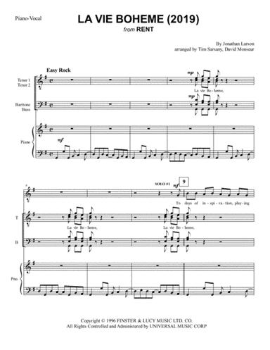 La Vie Boheme (arr. Tim Sarsany, David Monseur)
