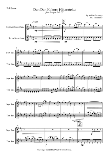 Dragon Ball Gt (arr. Fabio Britto)