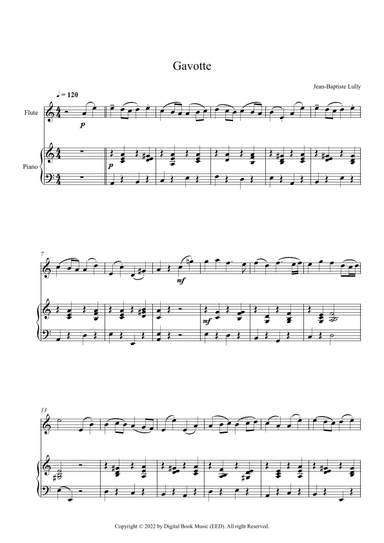 Gavotte - Jean-Baptiste Lully (Flute + Piano) (arr. Digital Book Music)