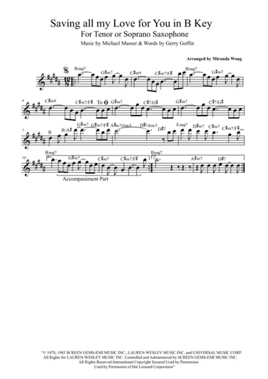 Saving All My Love For You (arr. Miranda Wong)