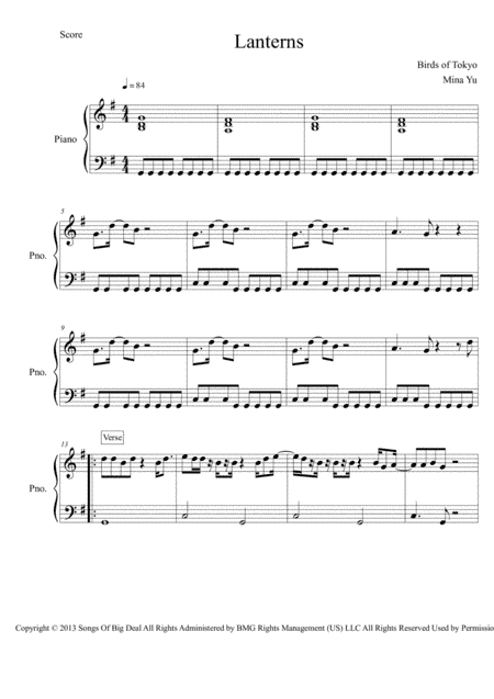 Lanterns (arr. Mina Yu)