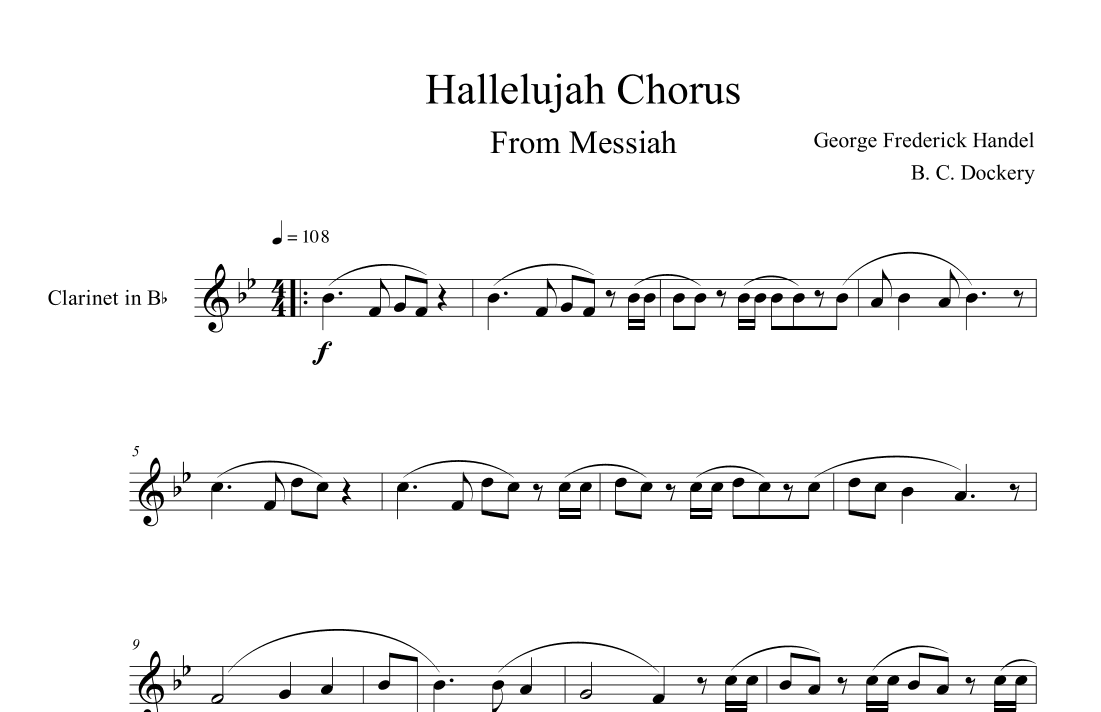 Hallelujah Chorus from Messiah (Clarinet Solo) (arr. B. C. Dockery)