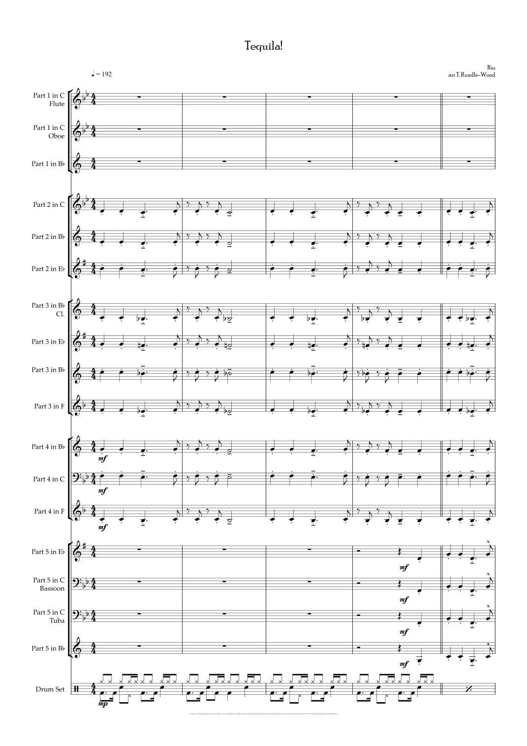 Tequila (arr. Tom Rundle-Wood)