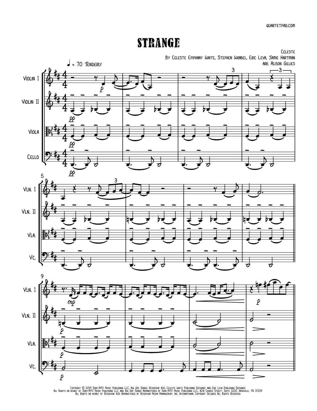 Strange (arr. Alison Gillies)