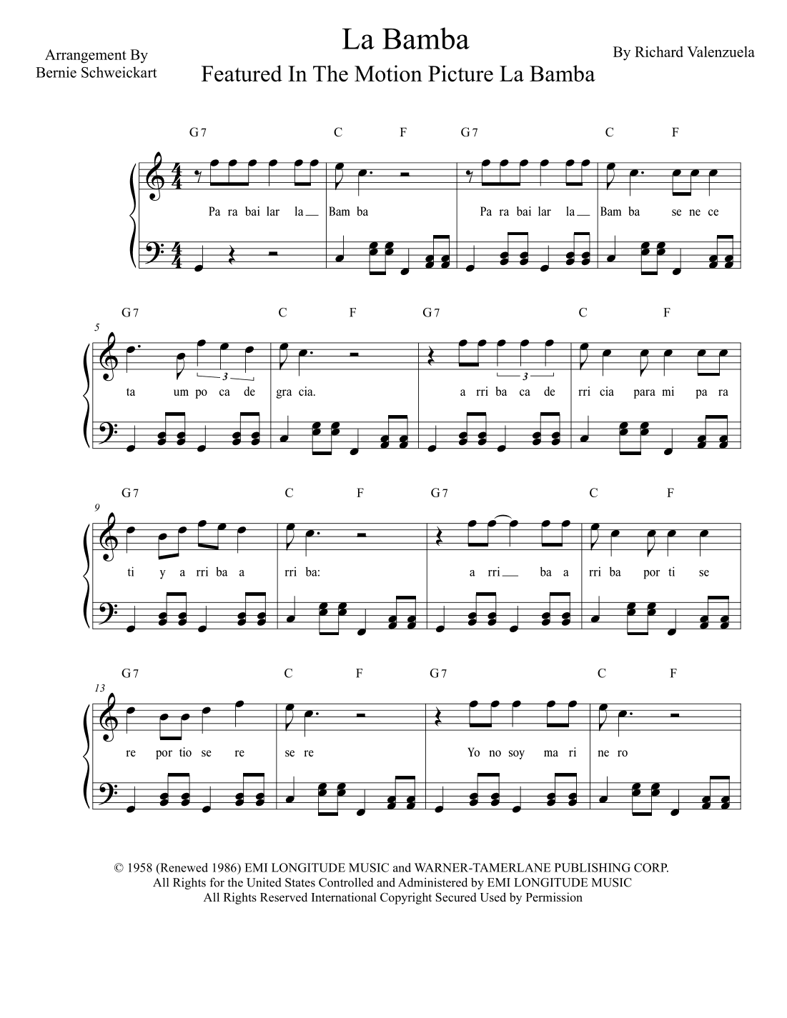 La Bamba (arr. Bernie Schweickart)