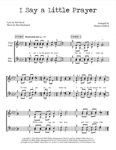 I Say A Little Prayer (arr. Dianne Goldrick)