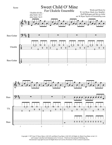 Sweet Child O' Mine (arr. M. Ryan Taylor)