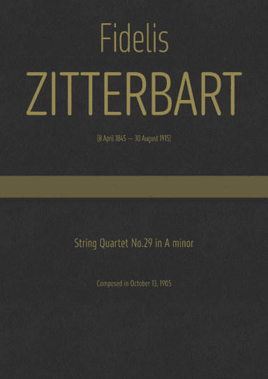 Zitterbart - String Quartet No.29 in A minor (arr. J.G. Cucó Barber)
