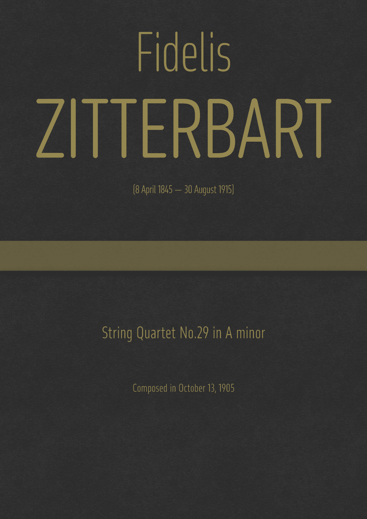 Zitterbart - String Quartet No.29 in A minor (arr. J.G. Cucó Barber)