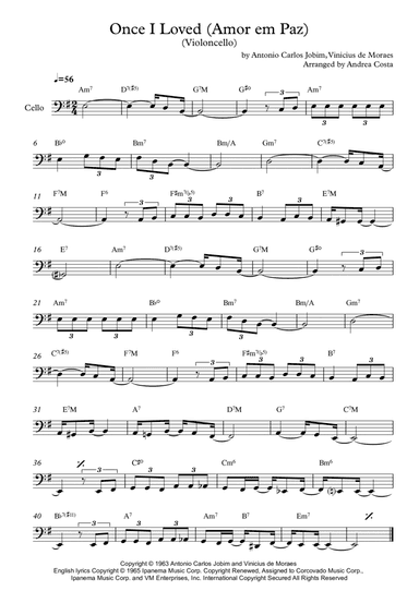 Once I Loved (amor Em Paz) (love In Peace) (arr. Andrea Costa)