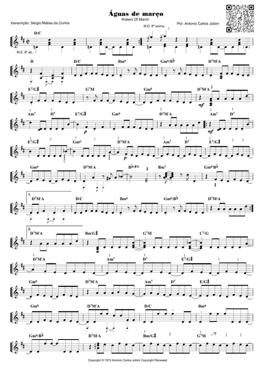 Águas De Março (waters Of March) (arr. Sérgio Matias da Cunha)