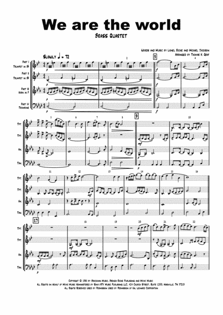 We Are The World (arr. Thomas H. Graf)