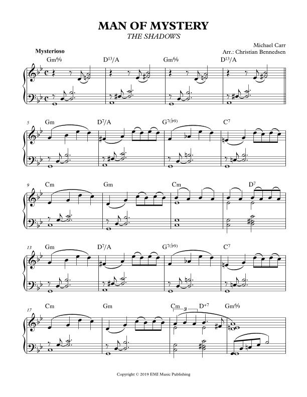 Man Of Mystery (arr. Christian Bennedsen)