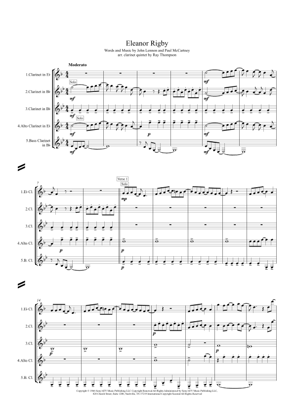 Eleanor Rigby (arr. Ray Thompson)