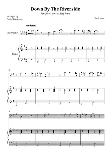 Down By The Riverside (For Cello and Easy Piano) (arr. Daniel Nakamura)
