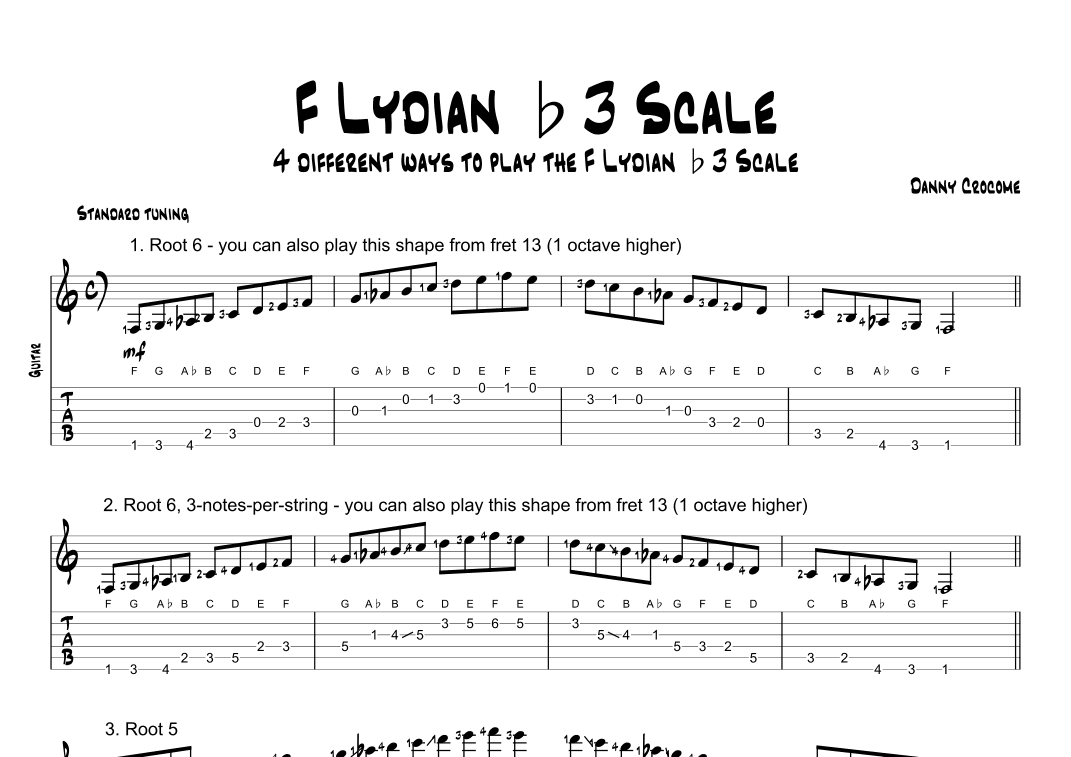 F Lydian b3 Scale (4 Ways to Play)