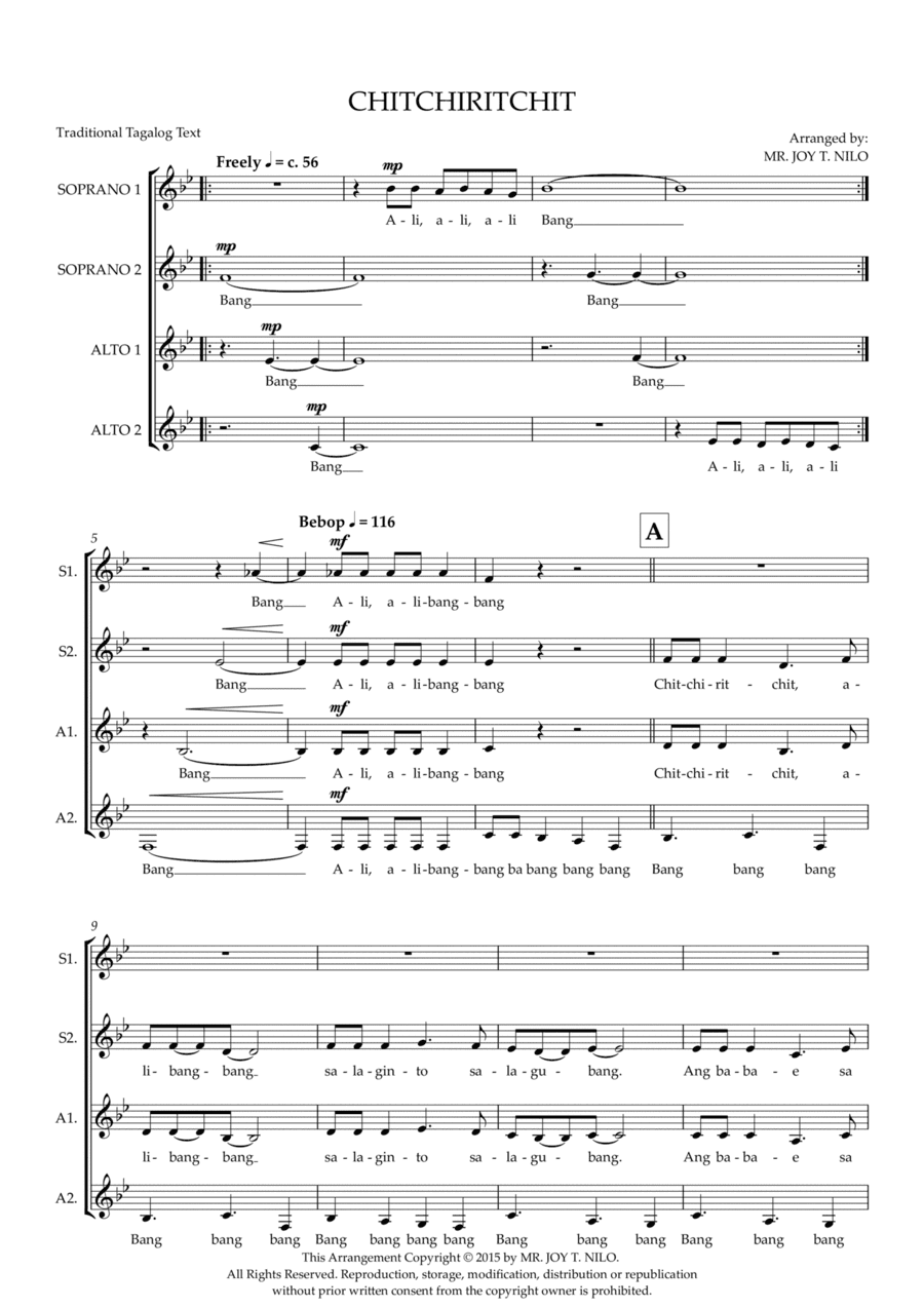 Chitchiritchit (arr. Joy T. Nilo)