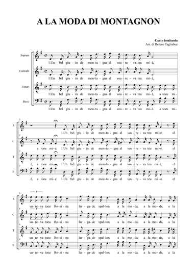 A LA MODA DI MONTAGNUN (arr. Renato Tagliabue)