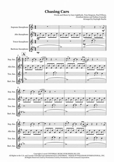 Chasing Cars (arr. Kayleigh Huelin)