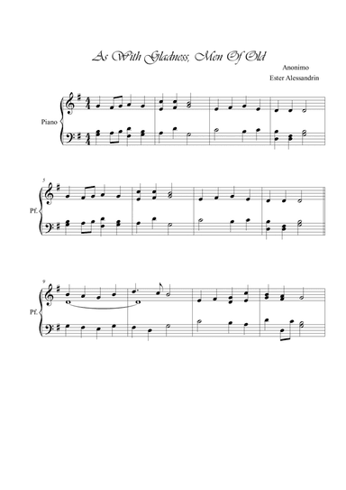 As with gladness, men of old. Piano (arr. Ester Alessandrini)