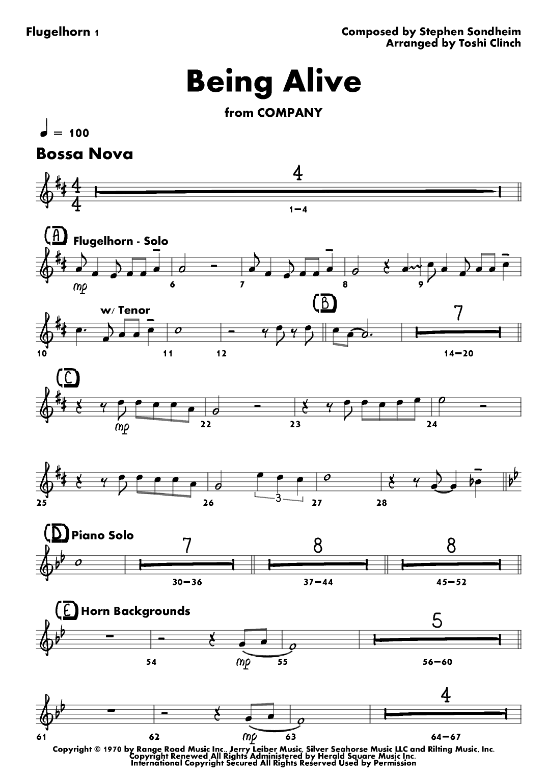 Being Alive (arr. Toshi Clinch)