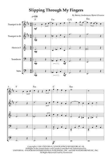Slipping Through My Fingers (arr. Karen Gueiros)