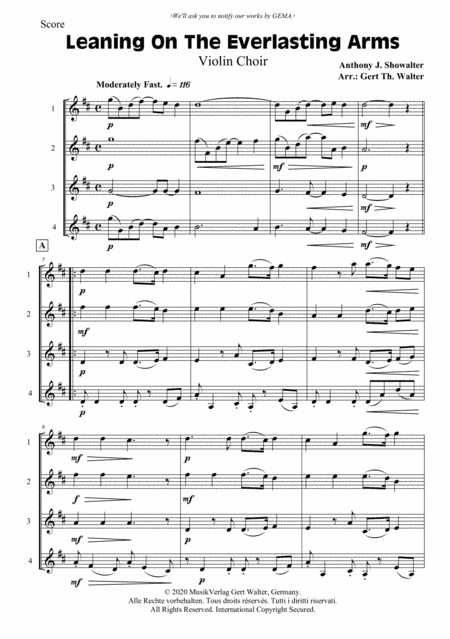 Leaning On The Everlasting Arms (arr. Gert Th. Walter)